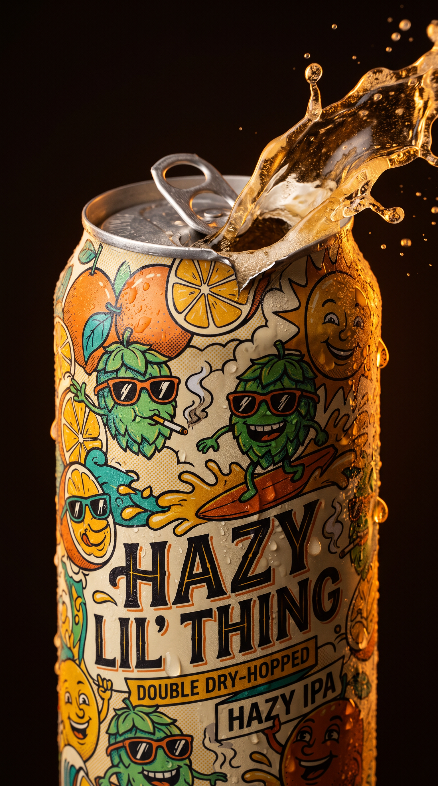 Hazy Lil' Thing cracked open, mid-splash